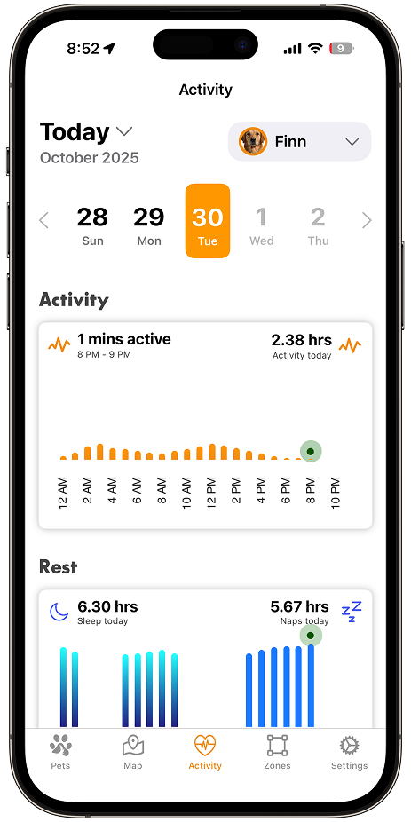 Live activity view in the ToughTail™ app